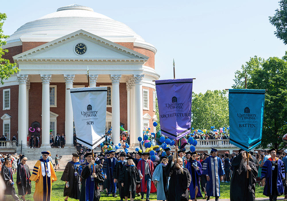 Graduation Celebration in front of UVA Rotunda