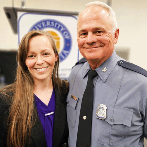 Keeli Hill and Colonel Settle at National Criminal Justice Command College Graduation