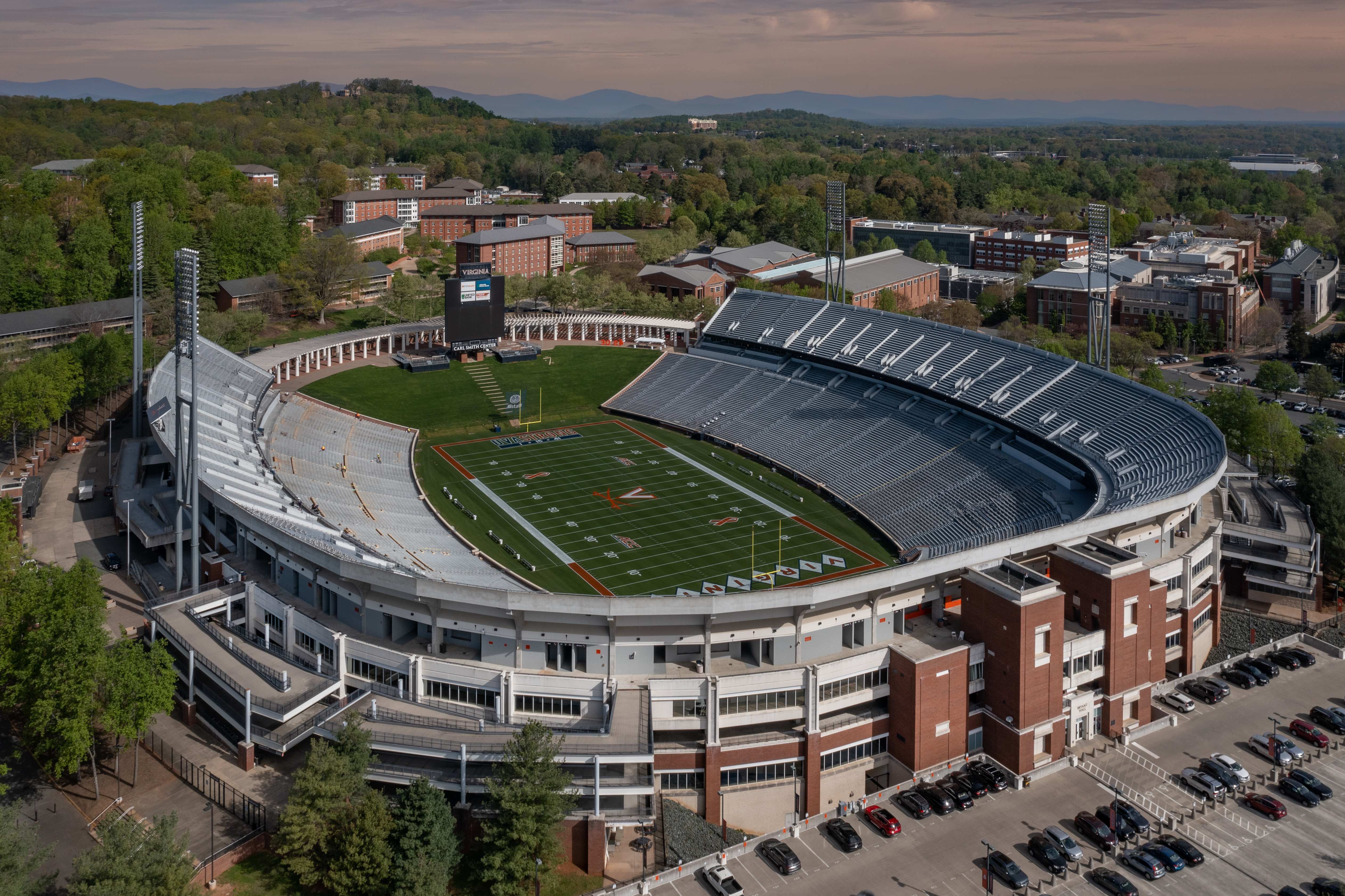 UVA Scott Stadium and surrounding area