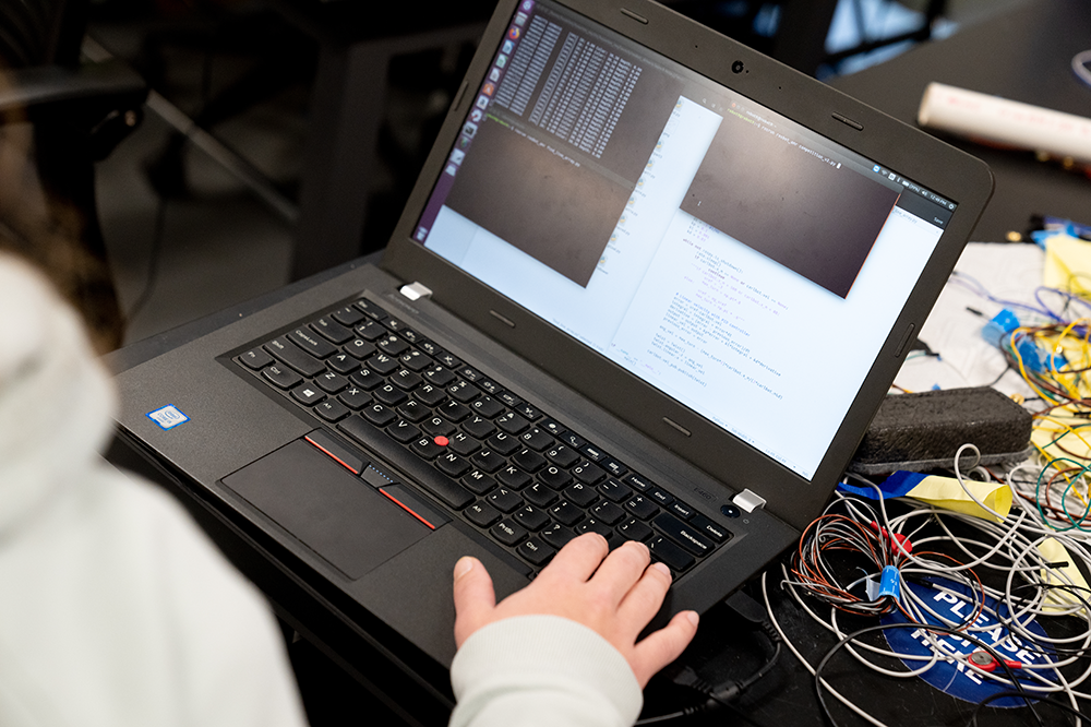 A person uses an AI program on their computer.