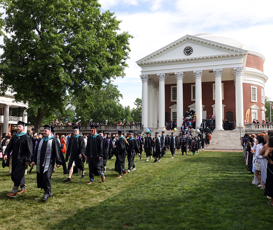 MPS students walk the lawn at graduation