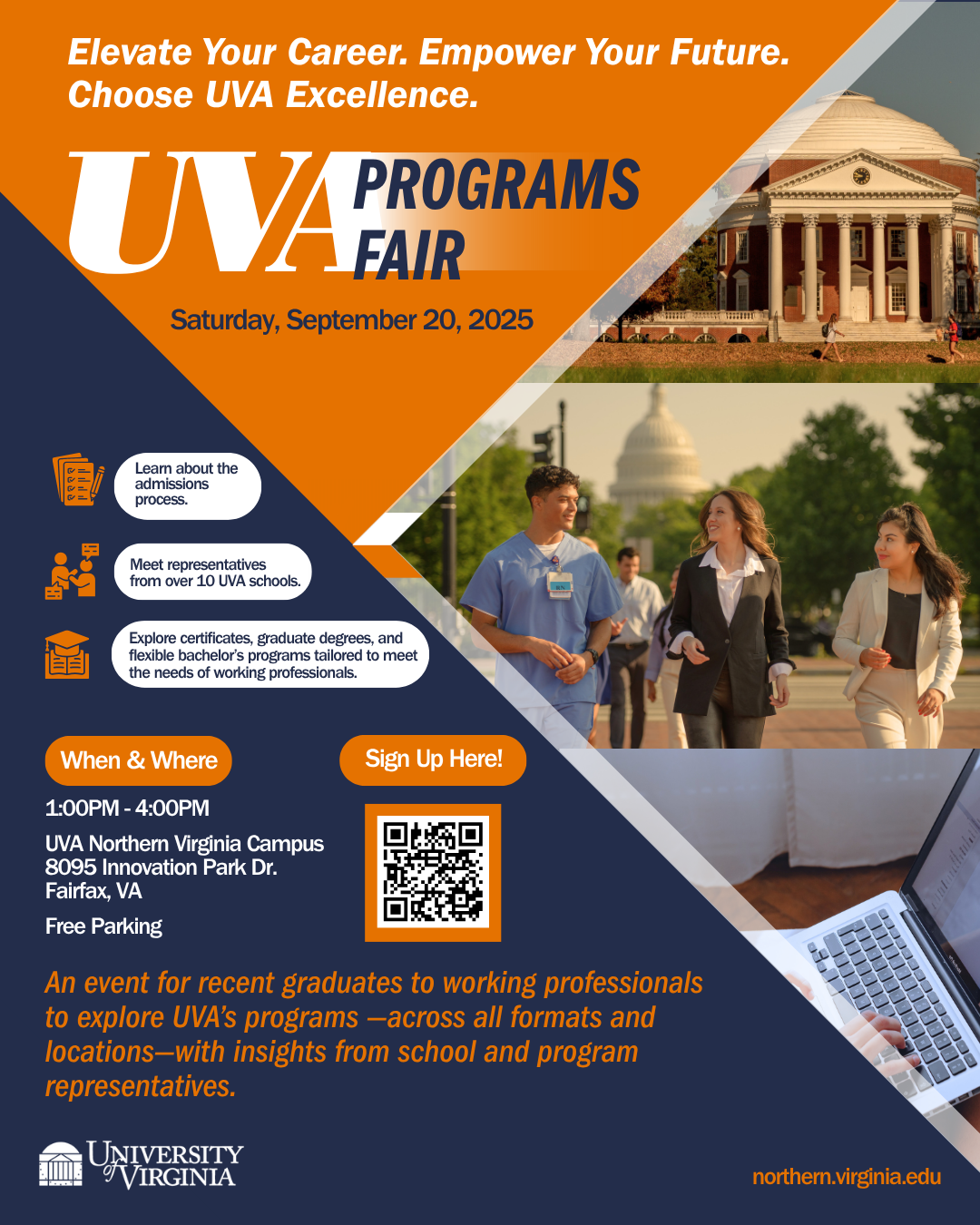 UVA Program Fair September 20, 2025 from 1-4pm at UVA Northern Virginia Campus