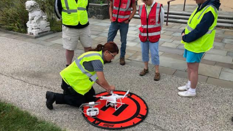 DEMA's Paige Fitzgerald demonstrates proper drone usage