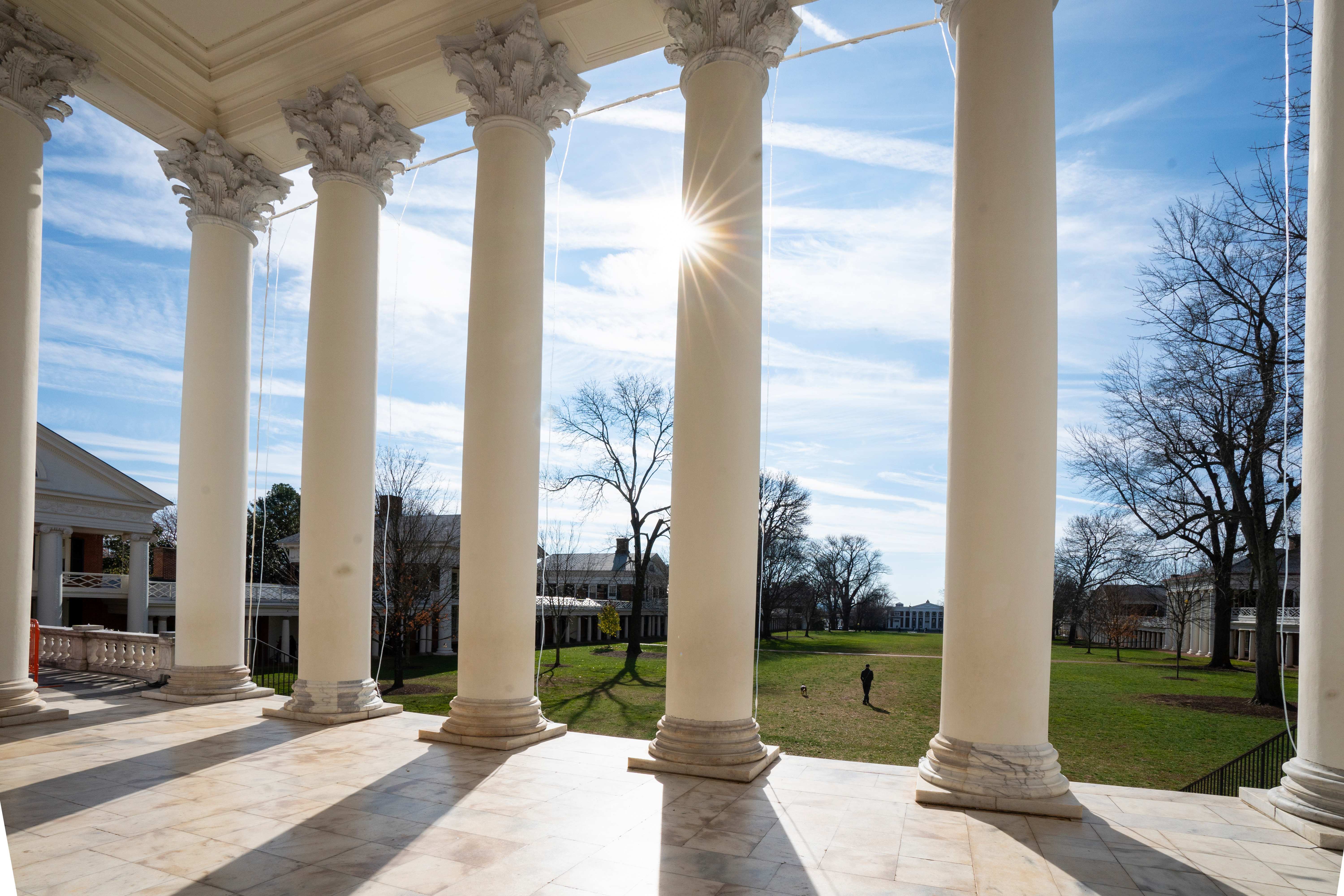 Looking to the lawn from the rotunda
