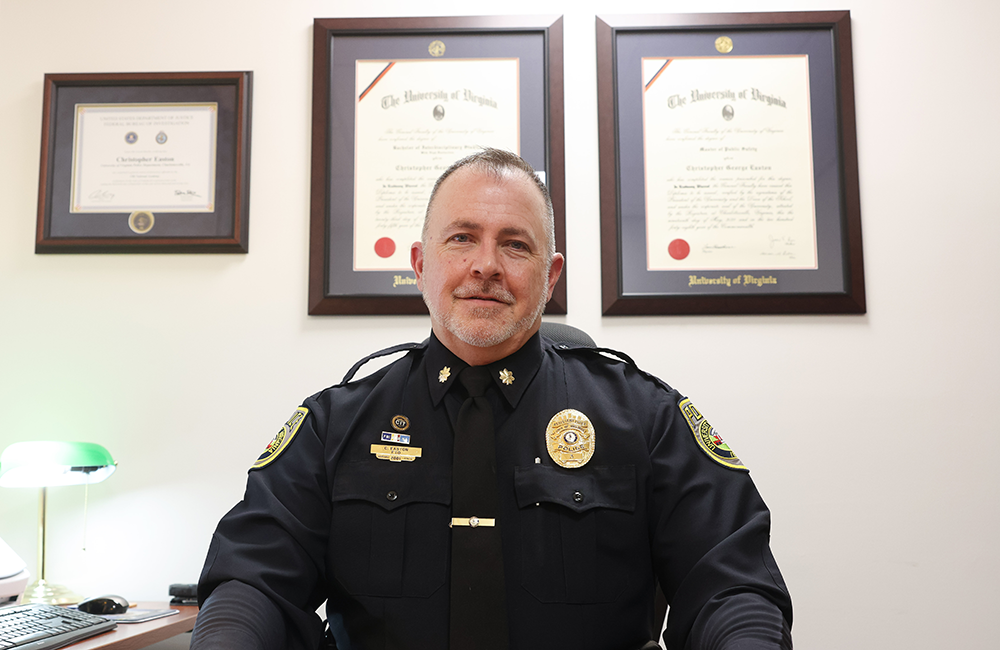 Christopher Easton headshot in his office