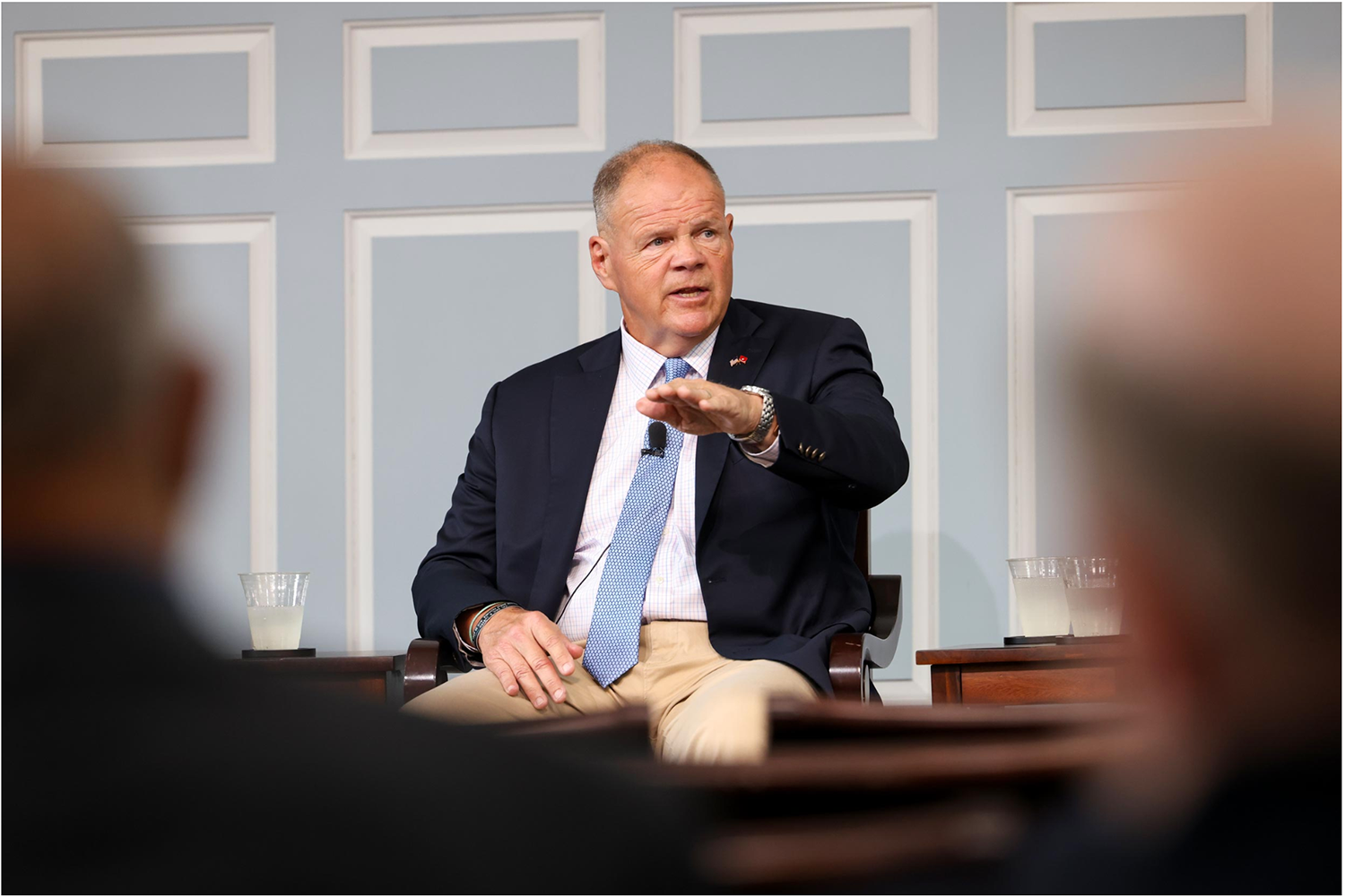 Retired General Robert Neller speaks on a panel with UVA's Center for Public Safety and Justice