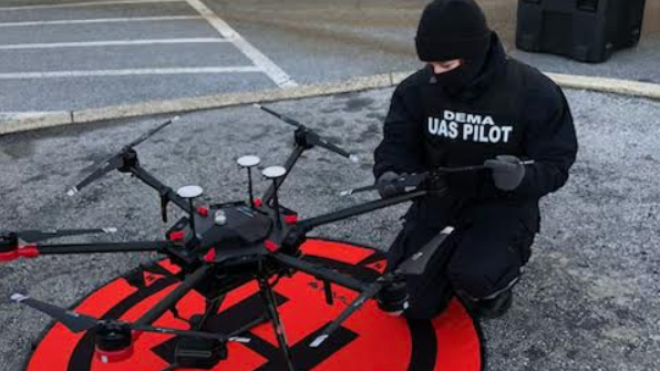 DEMA's Paige Fitzgerald with a drone
